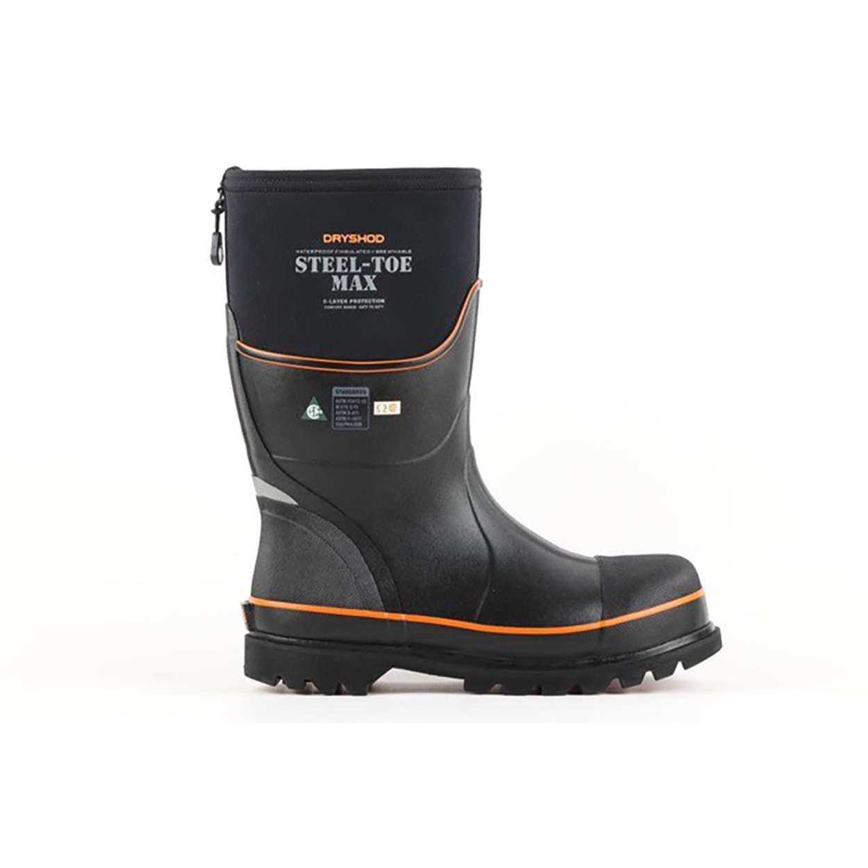 Dryshod Unisex Steel-Toe Max Mid CSA Black/Orange
