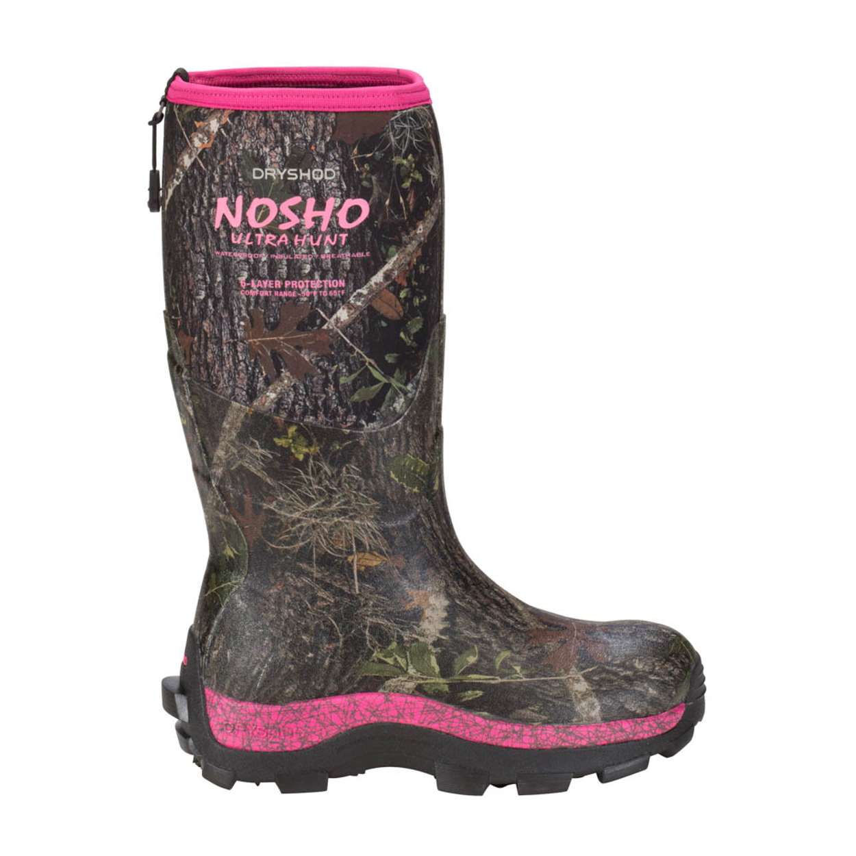 Dryshod Women's NoSho Ultra Hunt High Camo/Pink