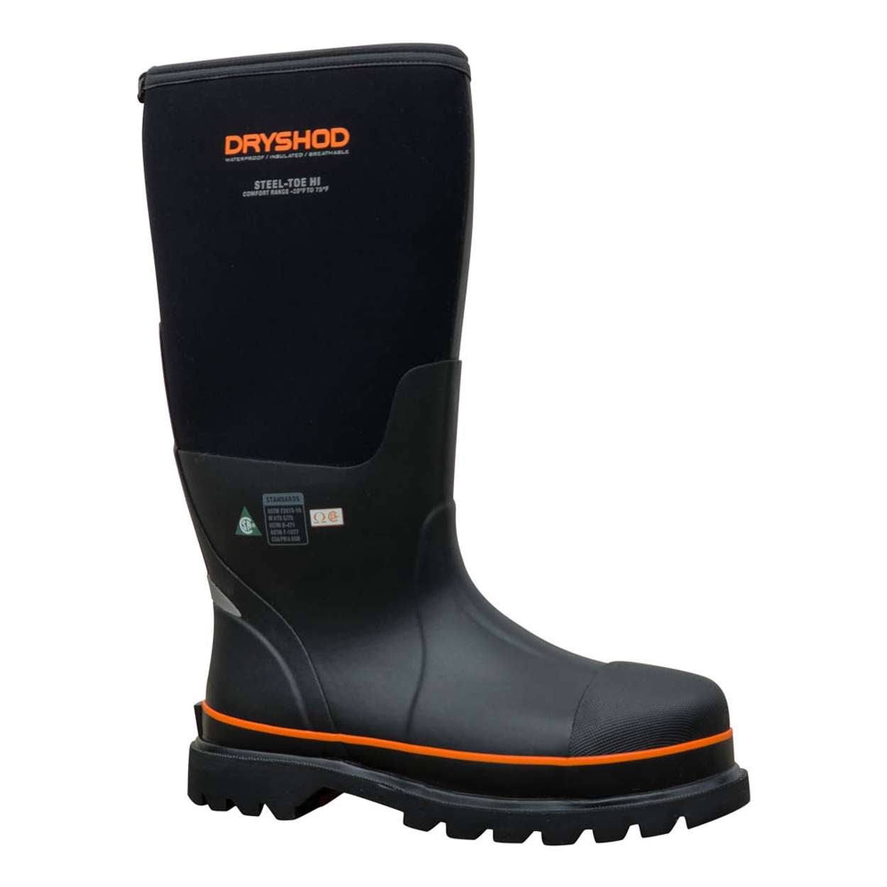 Dryshod Unisex Steel-Toe CSA High Black/Orange