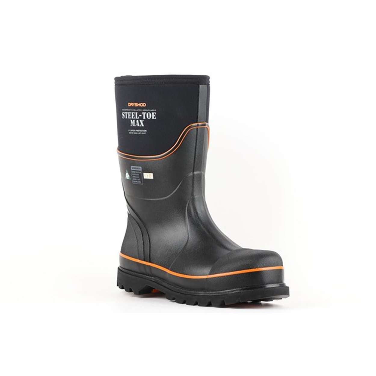 Dryshod Unisex Steel-Toe Max Mid CSA Black/Orange