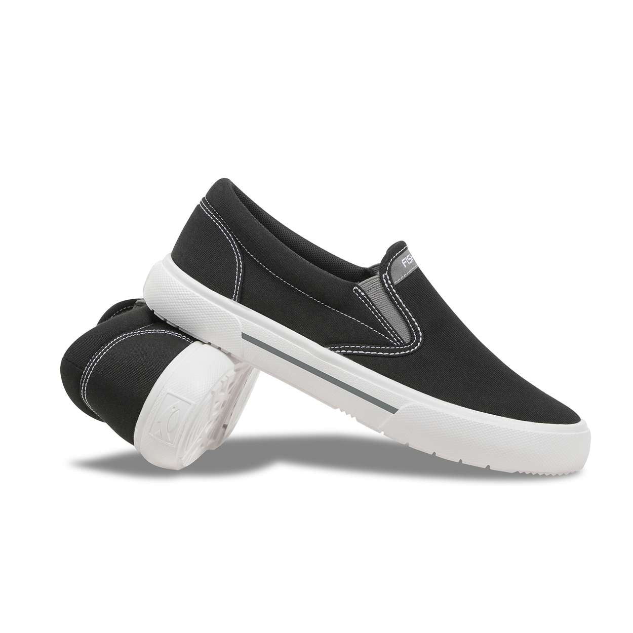 Fishooz Women's Sunbrella® Slip-On Black/White