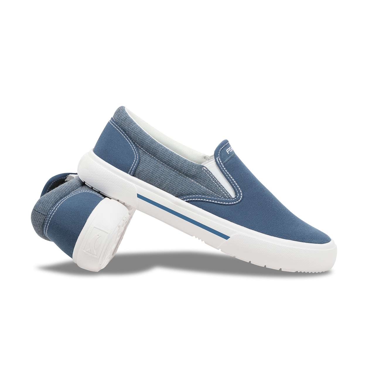 Fishooz Women's Sunbrella® Slip-On Denim/White